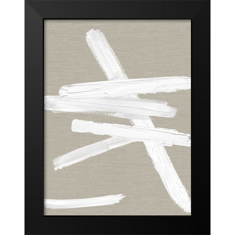 Crossroads White on Tan I Black Modern Wood Framed Art Print by Roberts, Ellie