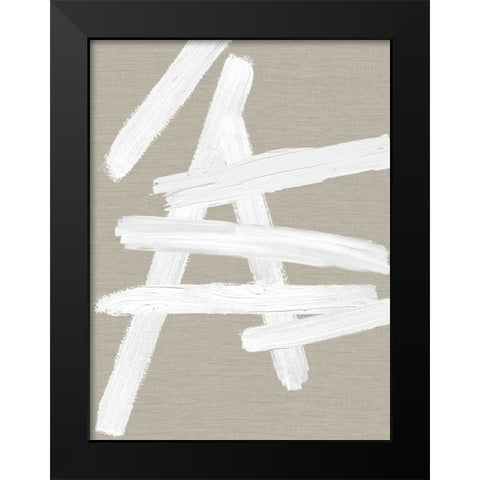 Crossroads White on Tan II Black Modern Wood Framed Art Print by Roberts, Ellie