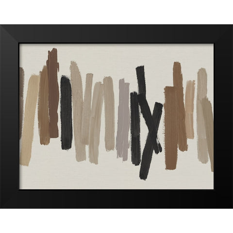 Strokes in Brown I Black Modern Wood Framed Art Print by Roberts, Ellie