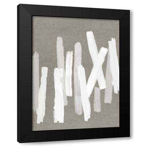 Strokes Neutral I Black Modern Wood Framed Art Print with Double Matting by Roberts, Ellie