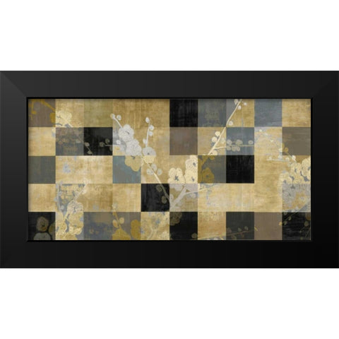 Blossoms In Gold Black Modern Wood Framed Art Print by Lange, Erin