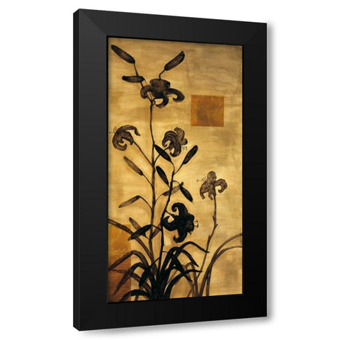 Lily Silhouette I Black Modern Wood Framed Art Print by Lange, Erin