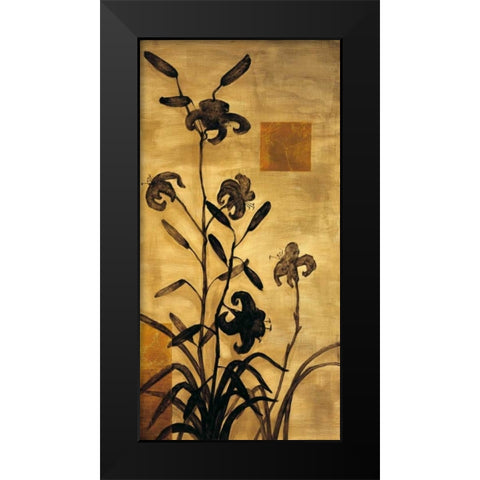 Lily Silhouette I Black Modern Wood Framed Art Print by Lange, Erin
