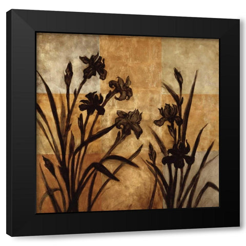 Iris Silhouette I Black Modern Wood Framed Art Print with Double Matting by Lange, Erin