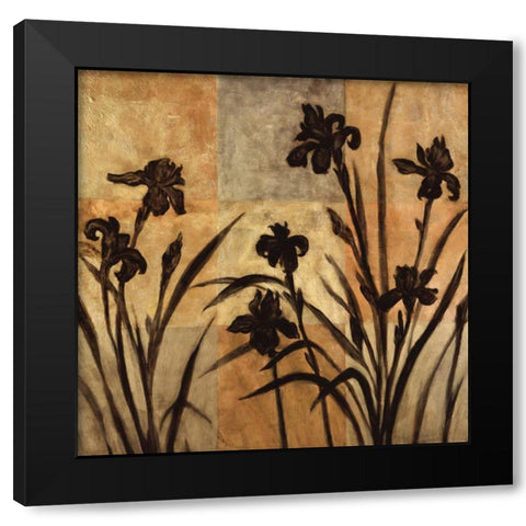 Iris Silhouette II Black Modern Wood Framed Art Print with Double Matting by Lange, Erin