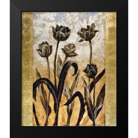 Tulip Silhouette Black Modern Wood Framed Art Print by Lange, Erin