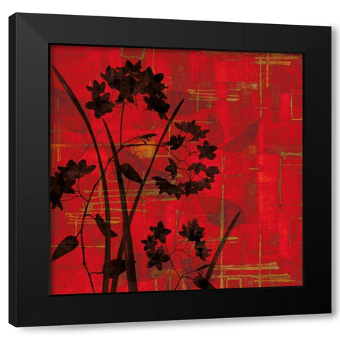 Silhouette on Red Black Modern Wood Framed Art Print with Double Matting by Lange, Erin
