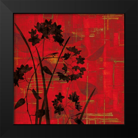 Silhouette on Red Black Modern Wood Framed Art Print by Lange, Erin