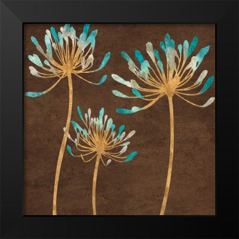 Teal Bloom I Black Modern Wood Framed Art Print by Lange, Erin