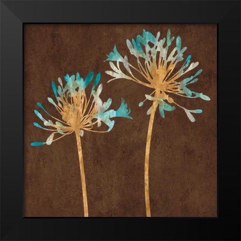 Teal Bloom II Black Modern Wood Framed Art Print by Lange, Erin