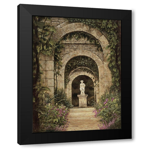 The Villa Garden Black Modern Wood Framed Art Print by Wright, Elizabeth