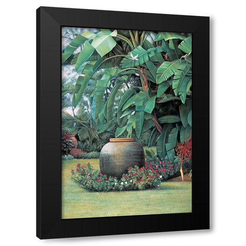 Tropical Garden I Black Modern Wood Framed Art Print with Double Matting by Wright, Elizabeth