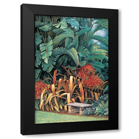 Tropical Garden II Black Modern Wood Framed Art Print with Double Matting by Wright, Elizabeth