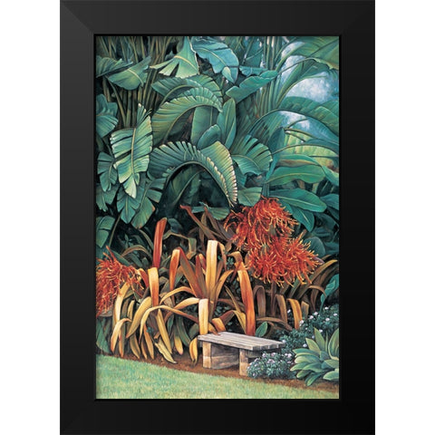 Tropical Garden II Black Modern Wood Framed Art Print by Wright, Elizabeth
