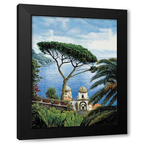 Amalfi Coast Black Modern Wood Framed Art Print with Double Matting by Wright, Elizabeth