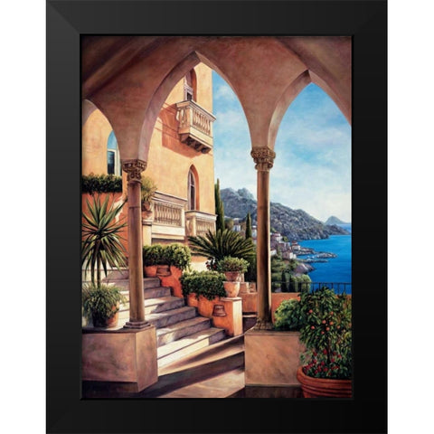 Palazzo on Amalfi Black Modern Wood Framed Art Print by Wright, Elizabeth