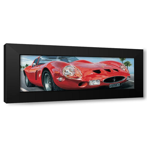 Sport Corsa Black Modern Wood Framed Art Print with Double Matting by Brook, Francis