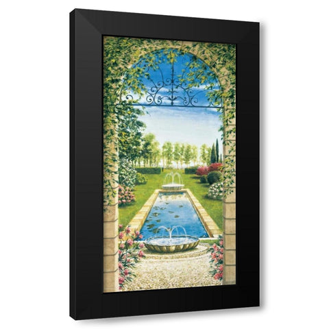 Giardino con ninfeo Black Modern Wood Framed Art Print with Double Matting by Mannarini, Giovanbattista