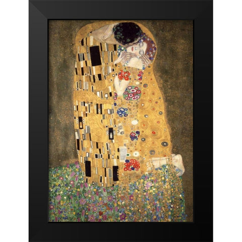 Der Kuss Black Modern Wood Framed Art Print by Klimt, Gustav