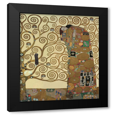 Die Erfullung Black Modern Wood Framed Art Print with Double Matting by Klimt, Gustav