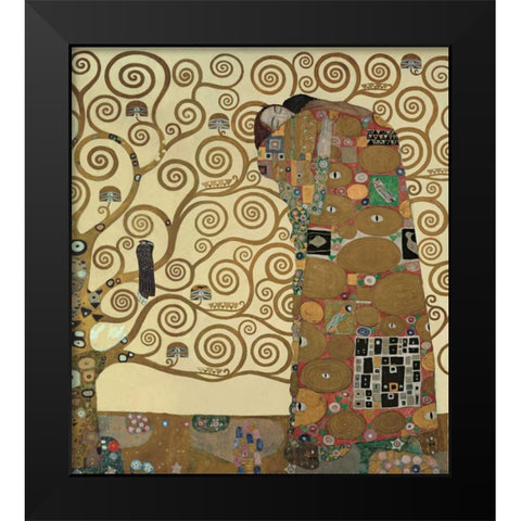 Die Erfullung Black Modern Wood Framed Art Print by Klimt, Gustav