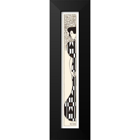 Silhouette 1 Black Modern Wood Framed Art Print by Klimt, Gustav