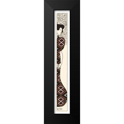 Silhouette 2 Black Modern Wood Framed Art Print by Klimt, Gustav