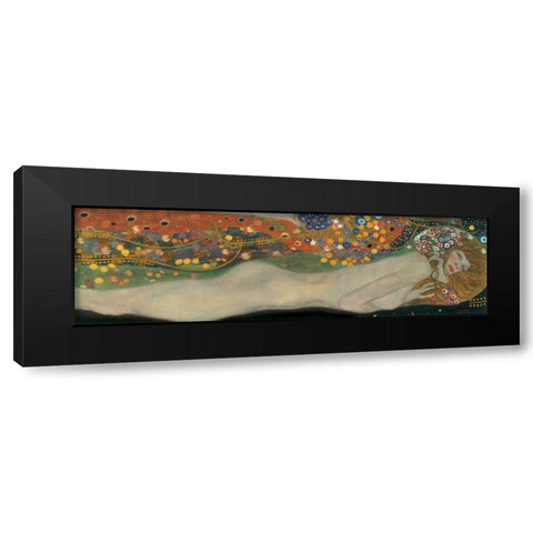 Sea Serpents III Black Modern Wood Framed Art Print with Double Matting by Klimt, Gustav