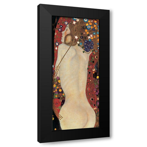 Sea Serpents IV Black Modern Wood Framed Art Print with Double Matting by Klimt, Gustav