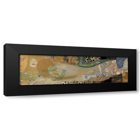 Sea Serpents I Black Modern Wood Framed Art Print with Double Matting by Klimt, Gustav