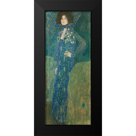 Portrait de Emilie Flge Black Modern Wood Framed Art Print by Klimt, Gustav