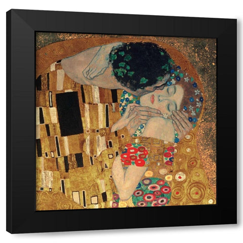 Il bacio Black Modern Wood Framed Art Print with Double Matting by Klimt, Gustav