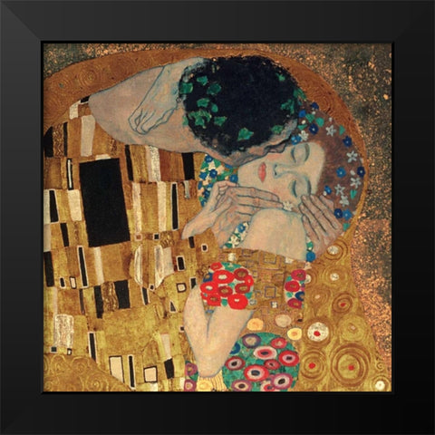 Il bacio Black Modern Wood Framed Art Print by Klimt, Gustav