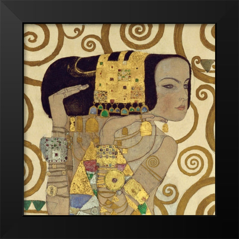Expectation Black Modern Wood Framed Art Print by Klimt, Gustav