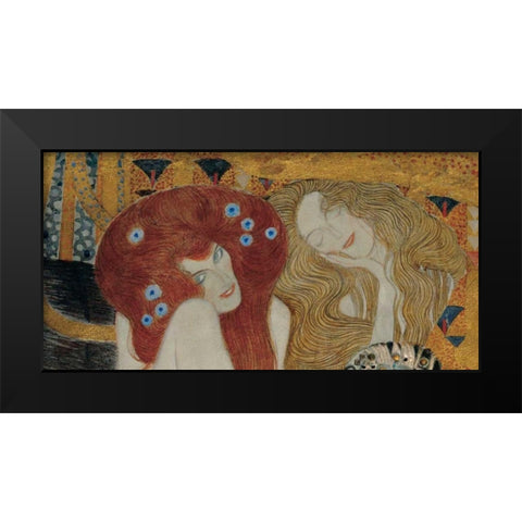 Beethoven Frieze Black Modern Wood Framed Art Print by Klimt, Gustav