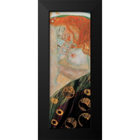 Danae Black Modern Wood Framed Art Print by Klimt, Gustav