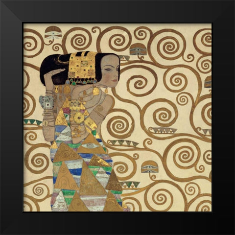 Expectation Black Modern Wood Framed Art Print by Klimt, Gustav