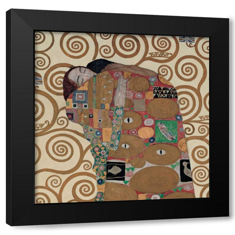 Fulfillment Black Modern Wood Framed Art Print by Klimt, Gustav