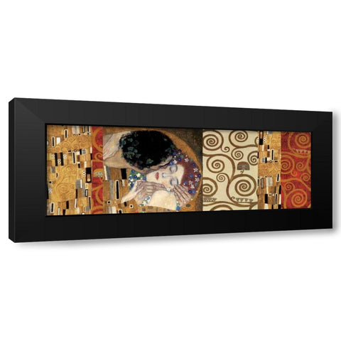 Klimt Deco-The Kiss Black Modern Wood Framed Art Print with Double Matting by Klimt, Gustav