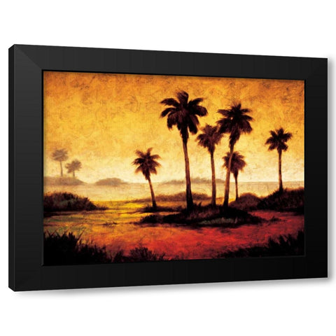Sunset Palms I Black Modern Wood Framed Art Print with Double Matting by Williams, Gregory