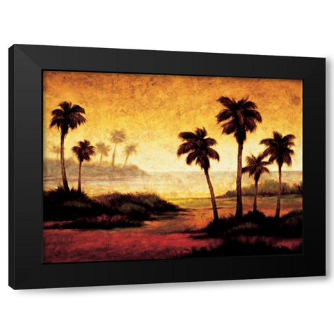 Sunset Palms II Black Modern Wood Framed Art Print with Double Matting by Williams, Gregory