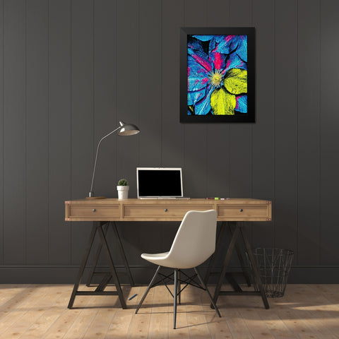 Clematis Abstract Black Modern Wood Framed Art Print by Bannon, Heidi