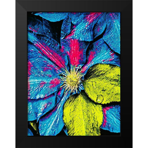 Clematis Abstract Black Modern Wood Framed Art Print by Bannon, Heidi