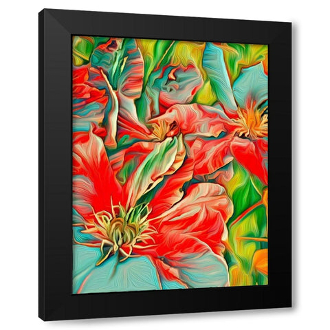 Clematis Color Black Modern Wood Framed Art Print with Double Matting by Bannon, Heidi