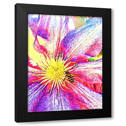 Happy Bee I Black Modern Wood Framed Art Print by Bannon, Heidi