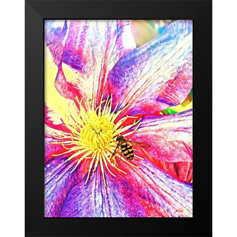 Happy Bee I Black Modern Wood Framed Art Print by Bannon, Heidi