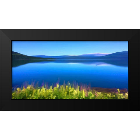 Norway Fjord Oil Black Modern Wood Framed Art Print by Bannon, Heidi