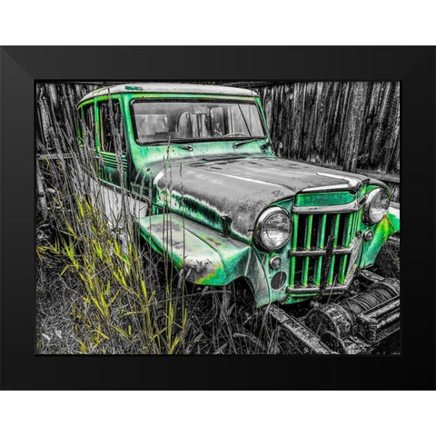 Willys Green Black Modern Wood Framed Art Print by Bannon, Heidi