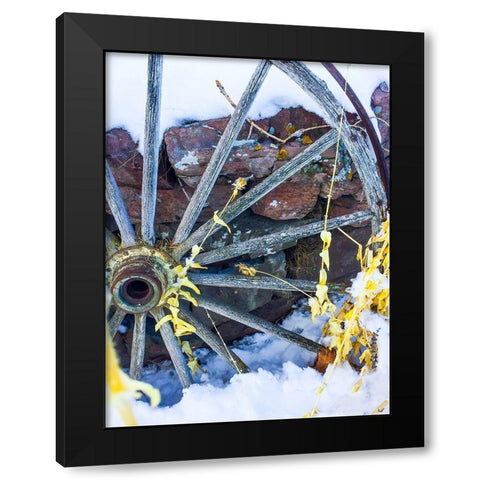 Montana Wagon Wheel I Black Modern Wood Framed Art Print by Bannon, Heidi