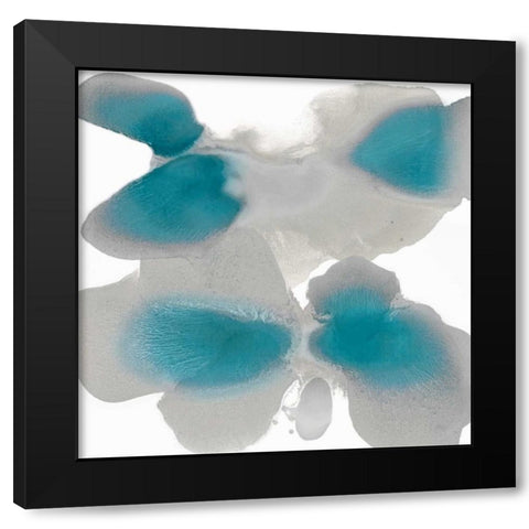 Instinctive Aqua Black Modern Wood Framed Art Print by Carlson, Hannah